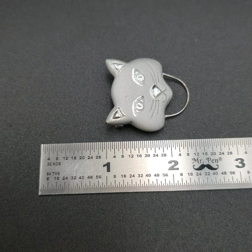 Adorable Kitty Cat Face Pin Brooch A7073 - Picture 5 of 6